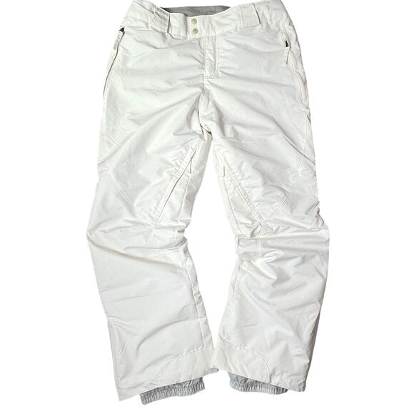 Columbia Omni-Tech Ski Pants Women's Size L White Insulated Vented Snow Boarding - Picture 1 of 12